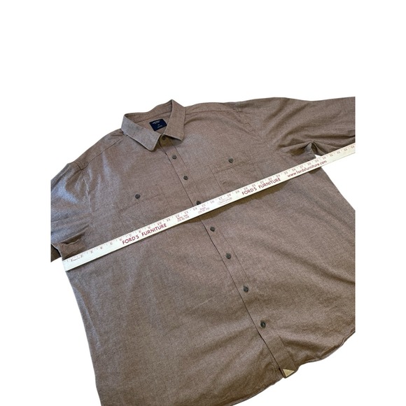 UNTUCKit Fit By DXL Men's 3XL Shirt Brown Cotton Herringbone Long Sleeve Casual - Picture 5 of 9